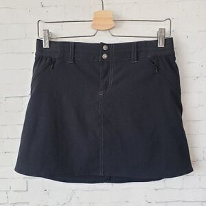Kuhl Strattus Short Skirt Size 2 Black Ripstop Inner Drawstring Stretch Hike